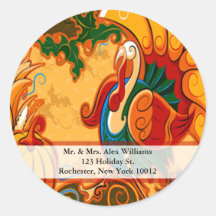 Thanksgiving Turkey Address Labels Stickers