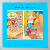 Thanksgiving Turkey On Hold Cartoon Poster