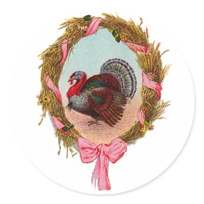 Thanksgiving Turkey Round Stickers by deleas