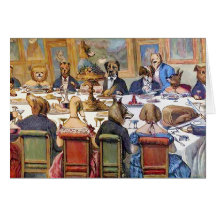 Thanksgiving with Dogs aka "Dogs Dinner Party " Cards