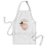 "Thankspigging" Funny Cartoon Pig Thanksgiving aprons
