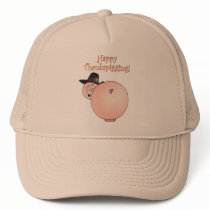 "Thankspigging" Funny Cartoon Pig Thanksgiving Mesh Hats