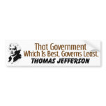 That Which Governs Least bumper stickers