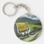 Thatched Irish cottage Key Chains