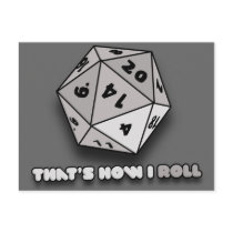 That's How I Roll d20 Postcard
