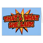 That's What She Said Bang cards