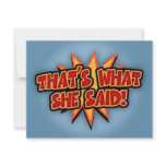 That's What She Said Bang invitations