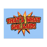 That's What She Said Bang postcards