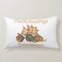 The 3 Little Pigs Dreaming American Mojo Pillow