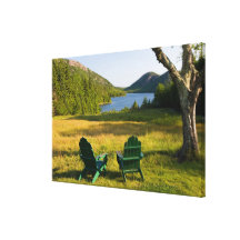 The Adirondack Chairs on the lawn of the Jordan Stretched Canvas Print