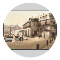 The admiralty, Algiers, Algeria vintage Photochrom Round Sticker