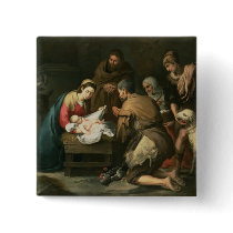 The Adoration of the Shepherds, c.1650 Pinback Buttons