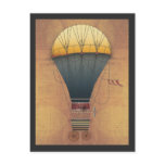 The Airship Abeelle Steampunk Flying Machine Postcard