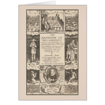 The Anatomy of Melancholy Antique Engraving Greeting Cards