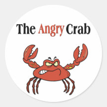 The Angry Crab Round Stickers