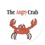 The Angry Crab Round Stickers