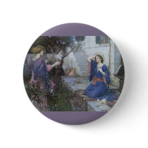 The Annunciation by John William Waterhouse Pinback Button