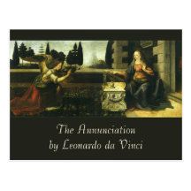 The Annunciation by Leonardo da Vinci Post Card
