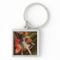 The Archangel Michael defeating Satan Keychains
