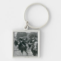 The Arrival of Stuyvesant in New Amsterdam Keychain