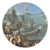 The Arrival Of The French Ambassador In Istanbul Round Sticker