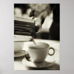 The art of fresh coffee making / adding steamed poster