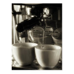 The art of fresh coffee making / pouring postcard