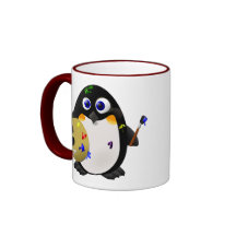 "The Artist" -- Cute Painter Penguin Mug