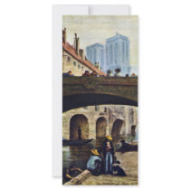 The Artist In Front Of Notre Dame By Daumier Honou Custom Rack Card