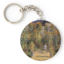 The Artist's Garden at Vetheuil by Claude Monet Keychain