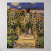 The Artist's Garden at Vetheuil by Claude Monet Posters