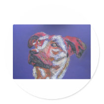 The Attentive Dog Round Stickers