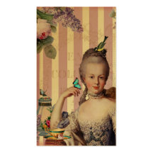 Thé au Petit Trianon – rose on gold calling card Business Card Templates