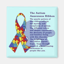 "The Autism Awareness Ribbon" Refrigerator Magnets