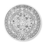 The Aztec Sun Calendar Circular Stone Design Fridge Magnet
