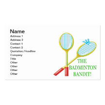 The Badminton Bandit Business Cards
