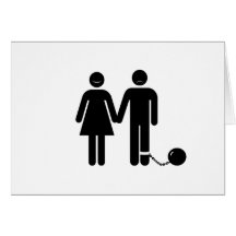 The "Ball and Chained" groom Greeting Card