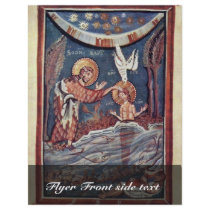 The Baptism Of Christ Detail By Meister Des Hitda- Custom Flyer