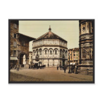 The Baptistry, Florence, Italy vintage Photochrom Postcard