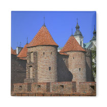 The Barbican and Pauline Church, Warsaw, Refrigerator Magnet