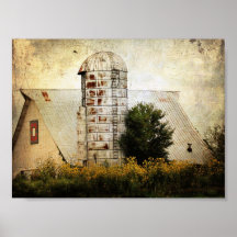 The Barn Quilt, Silo, and Sunflowers Posters