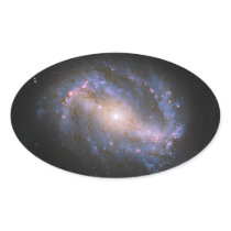 The Barred Spiral Galaxy NGC 6217 Oval Sticker