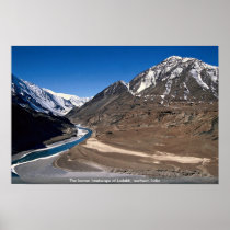 The barren landscape of Ladakh, northern India Print