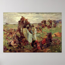 The Battle between Russians and Tatars, 1916 Print