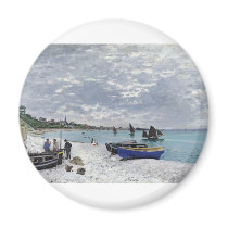 The Beach at Sainte-Adresse (1867) Magnets