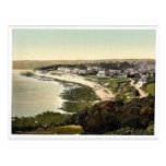 The beach, Falmouth, Cornwall, England vintage Pho Postcard