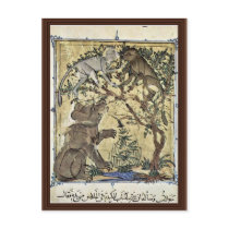 The Bear And The Monkeys By Ägyptischer Maler Post Card