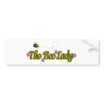 the bee lady with flowers bumper sticker