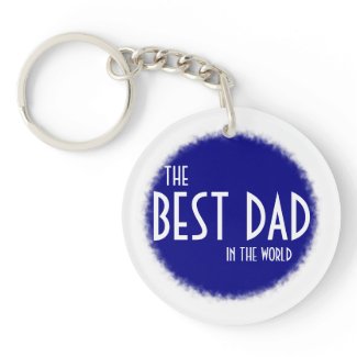 THE BEST DAD IN THE WORLD KEY-RING blue and white