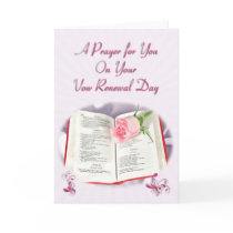 The Bible and rose prayer for vow renewal day Cards